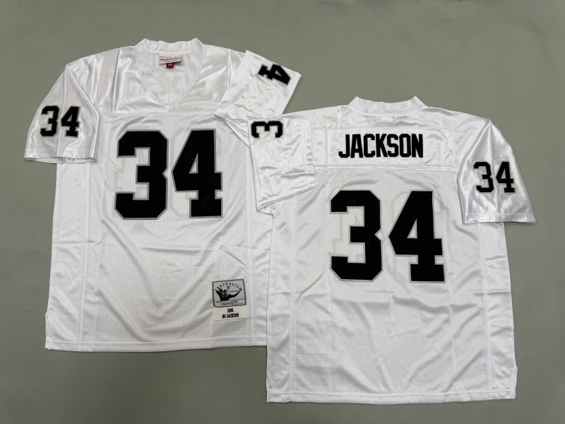 Men 2025 Nike Oakland Raiders #34 Jackson white Throwback Limited NFL Jersey style 002->oakland raiders->NFL Jersey